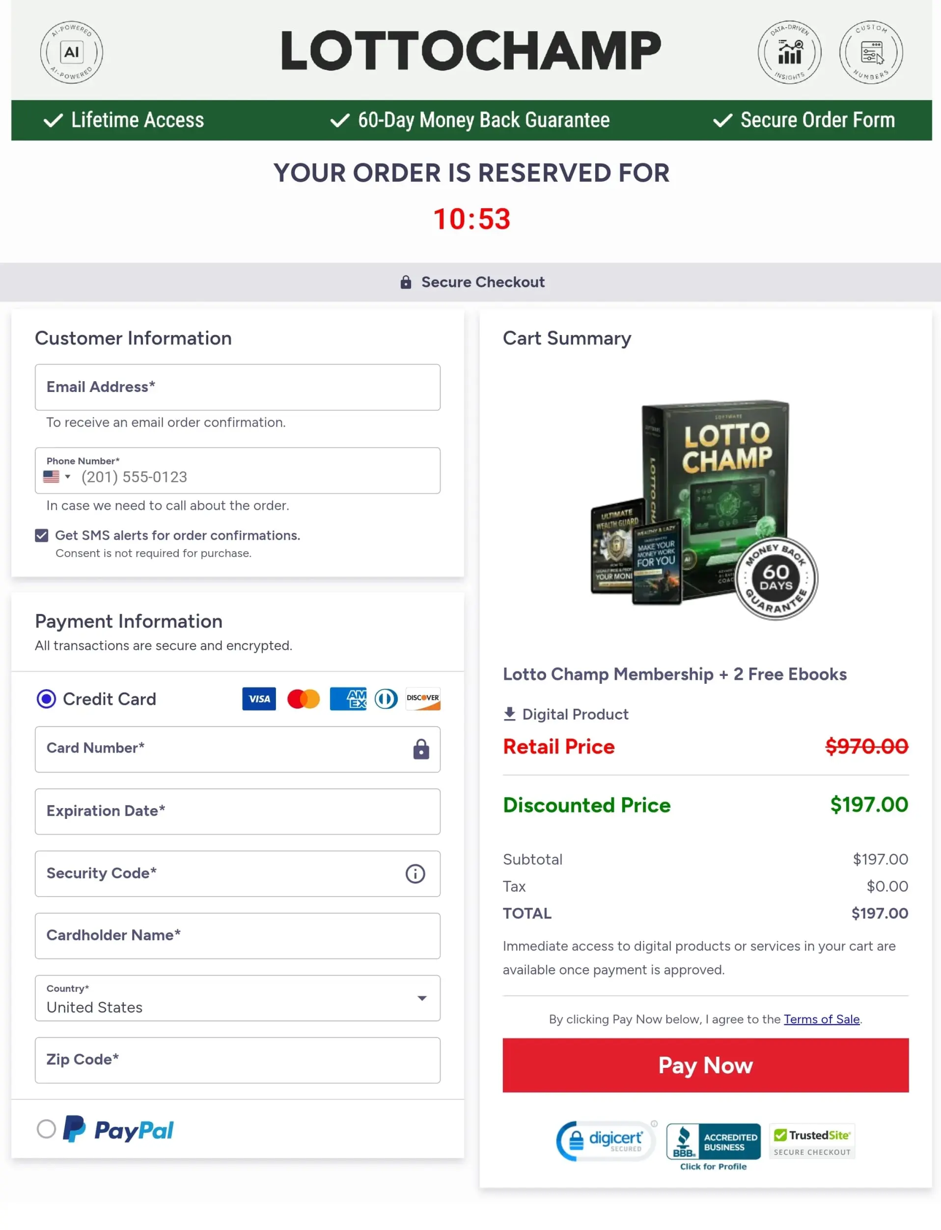 lotto champ order form